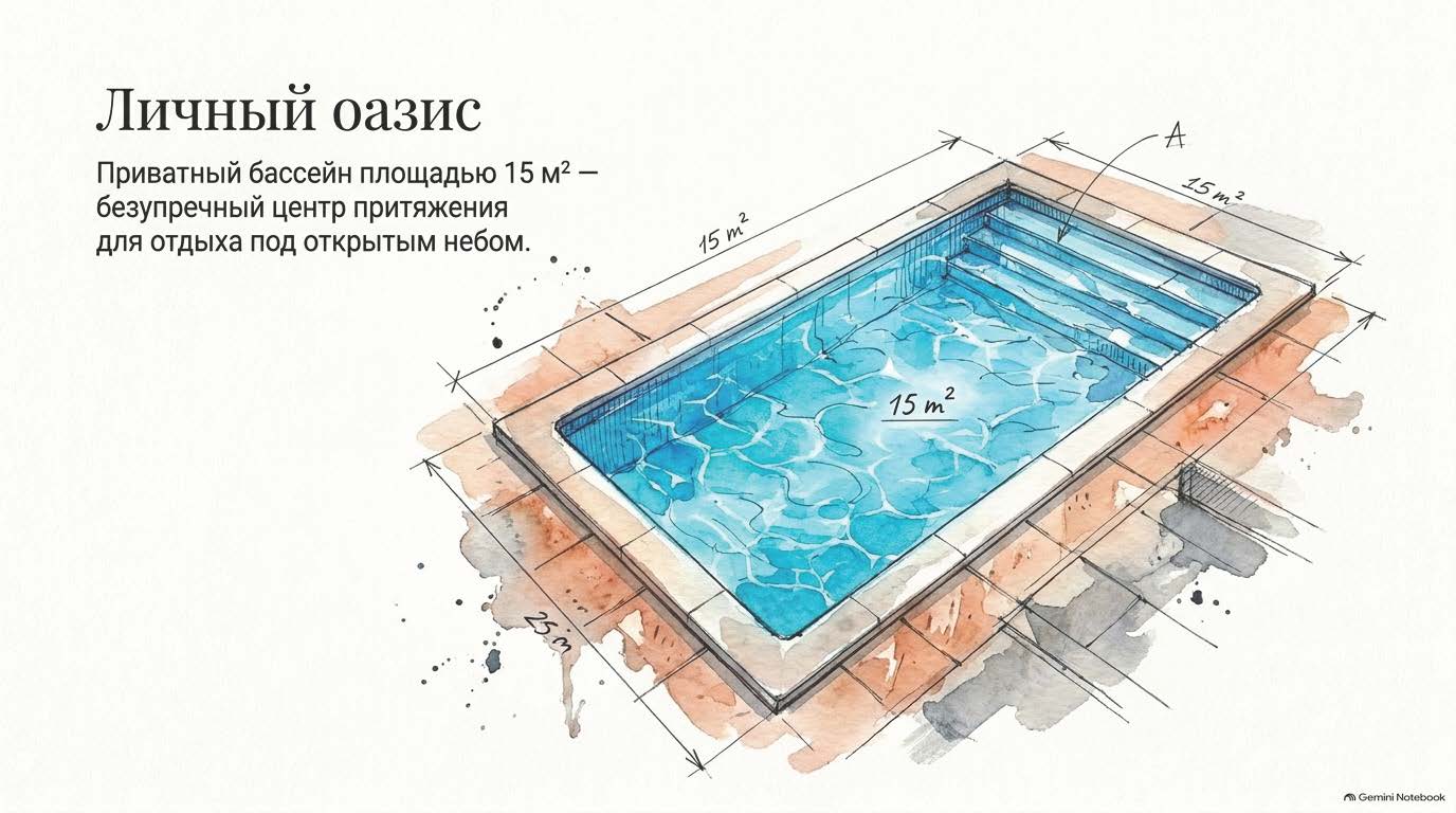 Частный бассейн 15 м²
